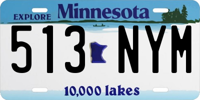 MN license plate 513NYM