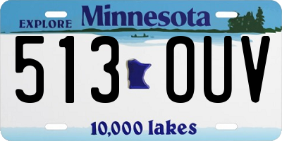 MN license plate 513OUV