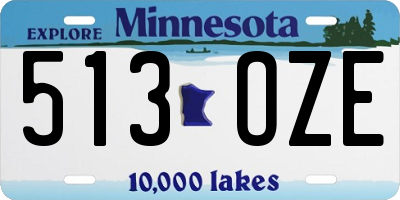 MN license plate 513OZE
