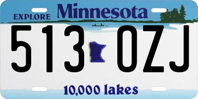 MN license plate 513OZJ