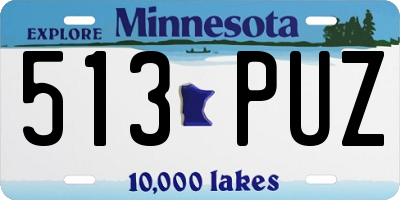 MN license plate 513PUZ