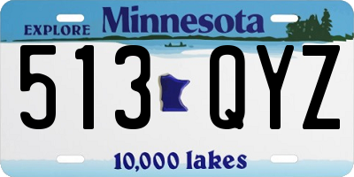MN license plate 513QYZ