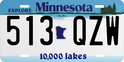MN license plate 513QZW