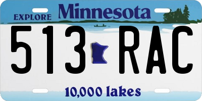 MN license plate 513RAC