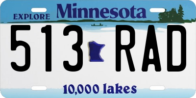 MN license plate 513RAD