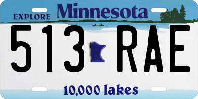 MN license plate 513RAE