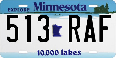 MN license plate 513RAF