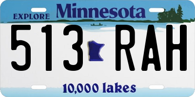 MN license plate 513RAH