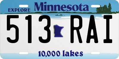 MN license plate 513RAI