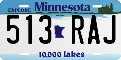 MN license plate 513RAJ
