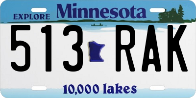 MN license plate 513RAK