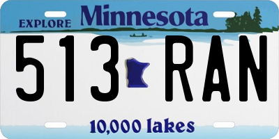 MN license plate 513RAN