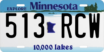 MN license plate 513RCW