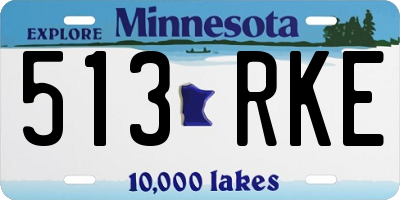 MN license plate 513RKE