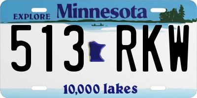MN license plate 513RKW