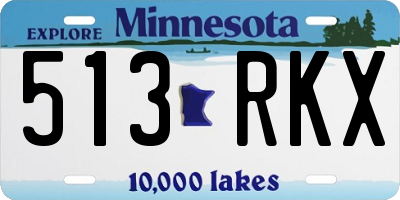 MN license plate 513RKX