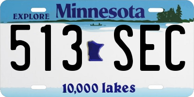 MN license plate 513SEC
