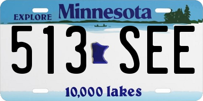 MN license plate 513SEE