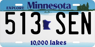 MN license plate 513SEN