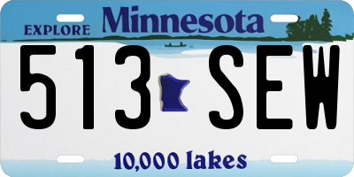 MN license plate 513SEW