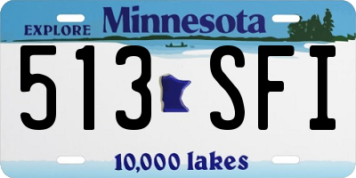 MN license plate 513SFI