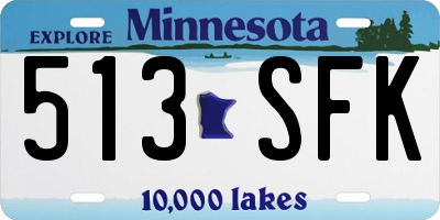 MN license plate 513SFK