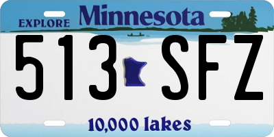 MN license plate 513SFZ