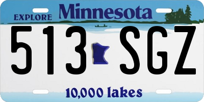 MN license plate 513SGZ