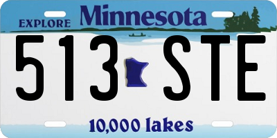 MN license plate 513STE