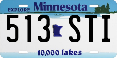 MN license plate 513STI