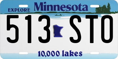 MN license plate 513STO