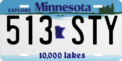 MN license plate 513STY