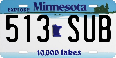 MN license plate 513SUB