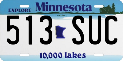 MN license plate 513SUC