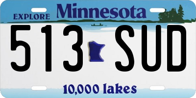 MN license plate 513SUD