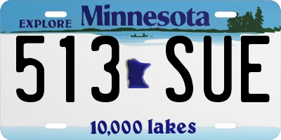 MN license plate 513SUE