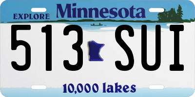 MN license plate 513SUI