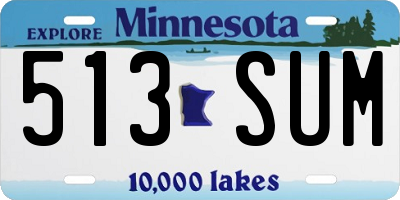 MN license plate 513SUM