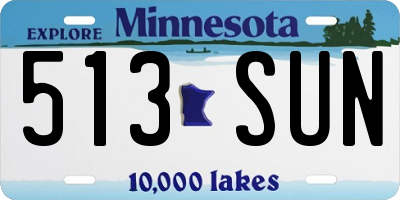 MN license plate 513SUN