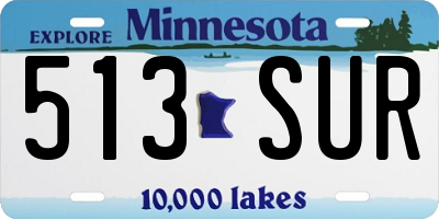 MN license plate 513SUR
