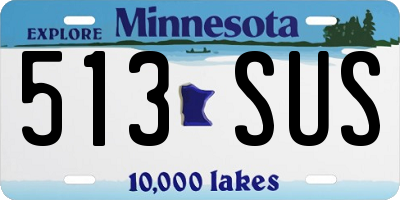 MN license plate 513SUS