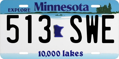 MN license plate 513SWE