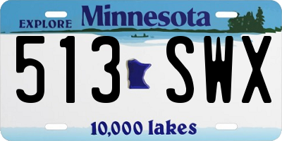 MN license plate 513SWX