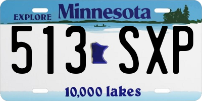 MN license plate 513SXP