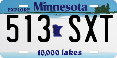 MN license plate 513SXT