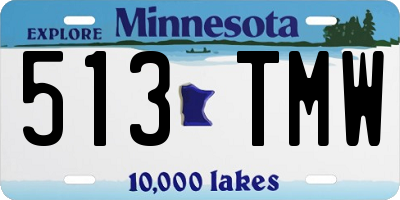 MN license plate 513TMW