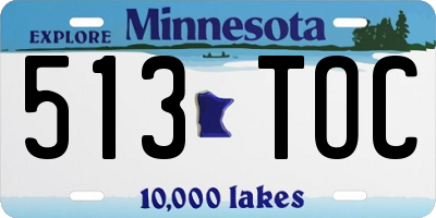 MN license plate 513TOC