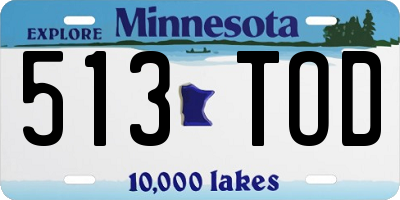MN license plate 513TOD