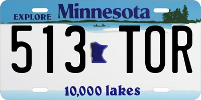 MN license plate 513TOR