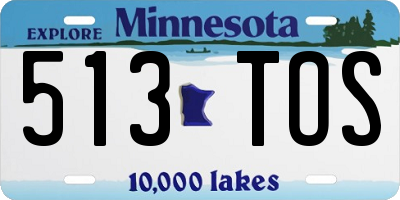 MN license plate 513TOS